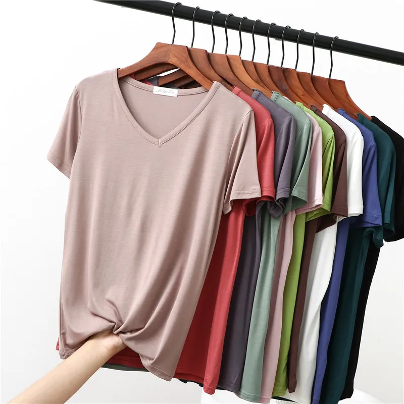 New product comfortable round neck basic short-sleeved t-shirt for woman