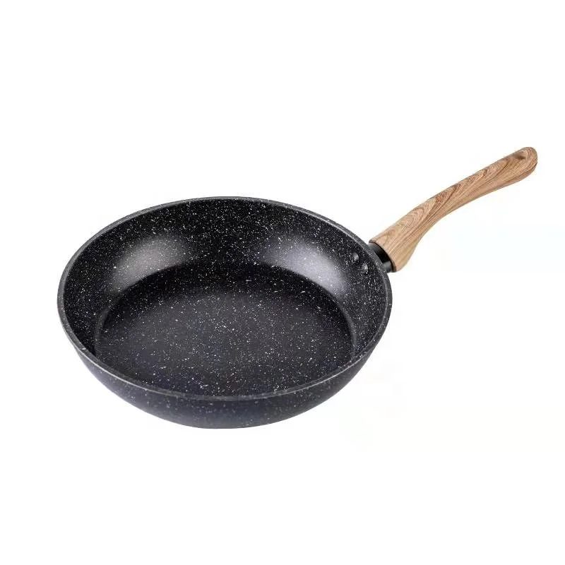 Non stick fry pans electric cookware set forged aluminium fry pan with wooden handle