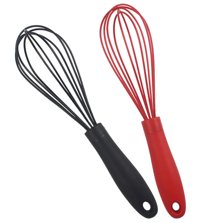 Durable Food Grade Kitchen Gadgets Silicone Rubber Stainless Handle Egg Whisk