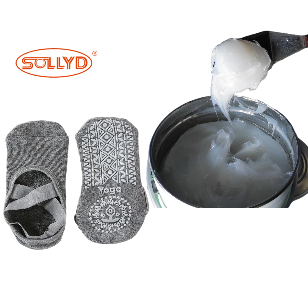 3d высокая плотность трафаретная печать текстильные чернила силикон для точечной машины на носках Противоскользящий силиконовый блестящий