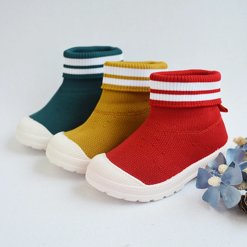 Оптовая продажа, новые модные детские вязаные сетчатые тканевые прочные Зимние удобные сапоги, детские теплые уличные сапоги
