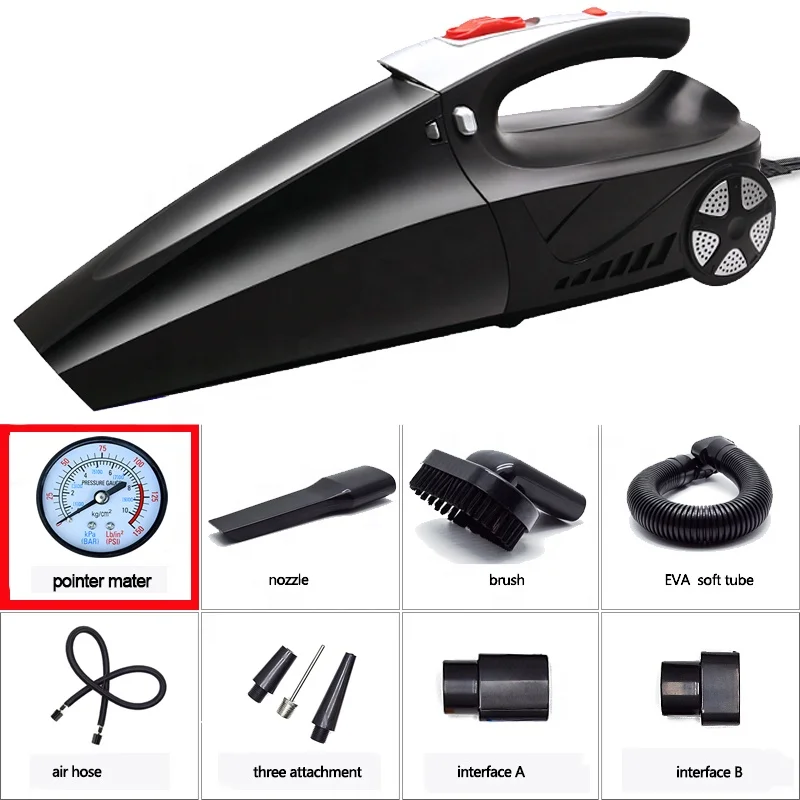 New Model4 in 1 Multi Portable Handheld Car Vacuum Cleaner Wet Dry Vacuum Cleaner for Car Digital Tire Inflator