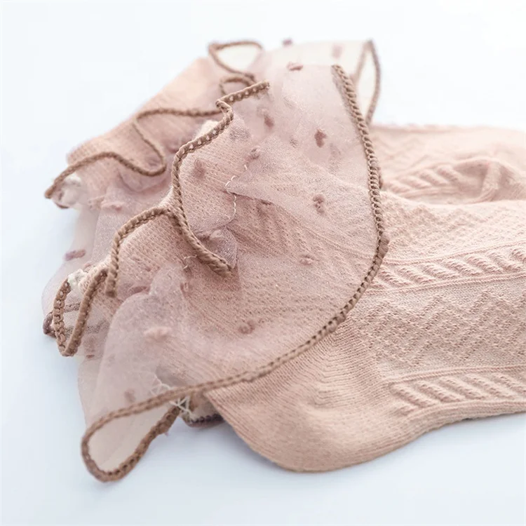 Wholesale Soft Private Label Summer Babe Sock White Gray Thin Ankle Frilly Ruffle Lace Cute Socks For Girls