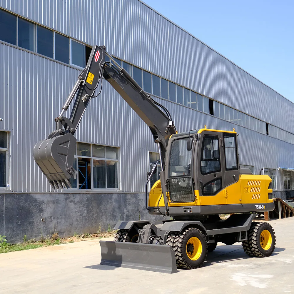 New Chinese CE wheel excavator high digging power 4 tires for construction site mini excavator machines