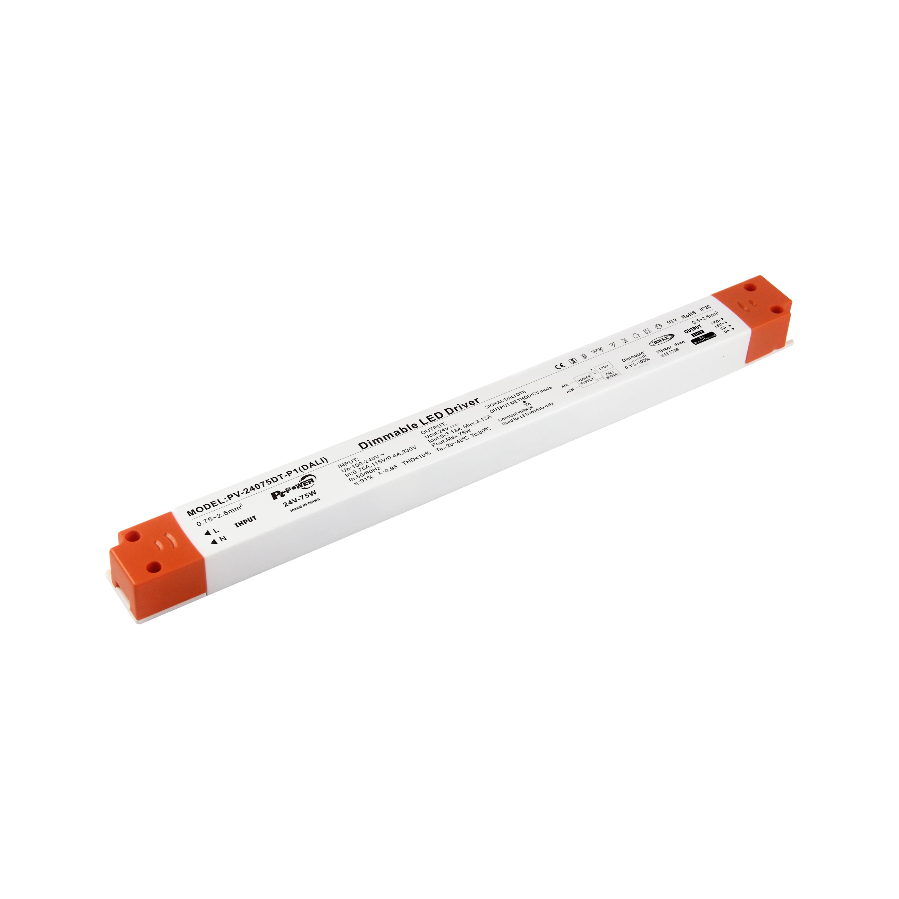 24V 75W DALI Smart Indoor LED Power Supply dimmable led driver for home lighting curtain strip light
