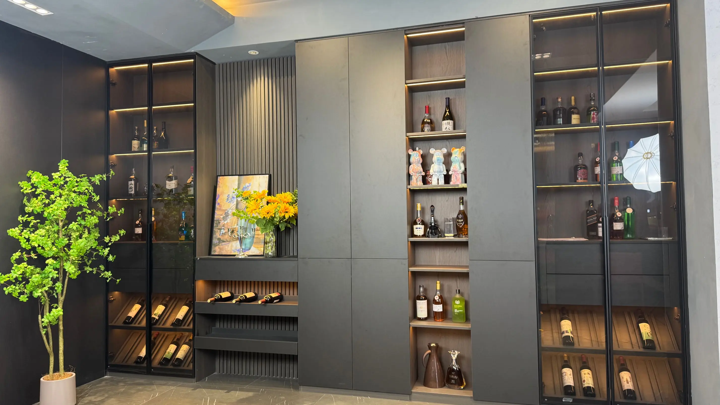 Modern living room wine cabinet display luxury wine storage cabinet home wine bar cabinet