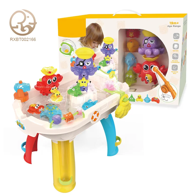 Factory supply fun animal shower play kids bathroom fish splash water table game baby fishing toys