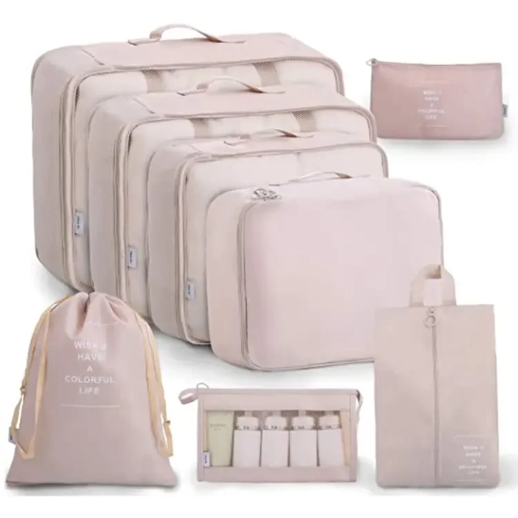 Hot Selling 8Pcs Set Travel Luggage Organizer Packing Wholesale Price Packing Cubes Set For Travel packing cube set