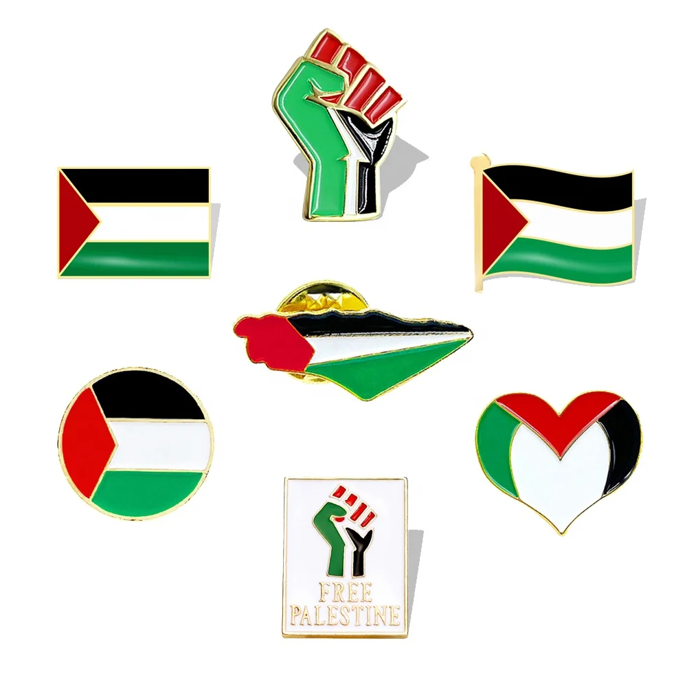Free Palestine Mag Products Flag Enamel Lapel Pin Pins Badge
