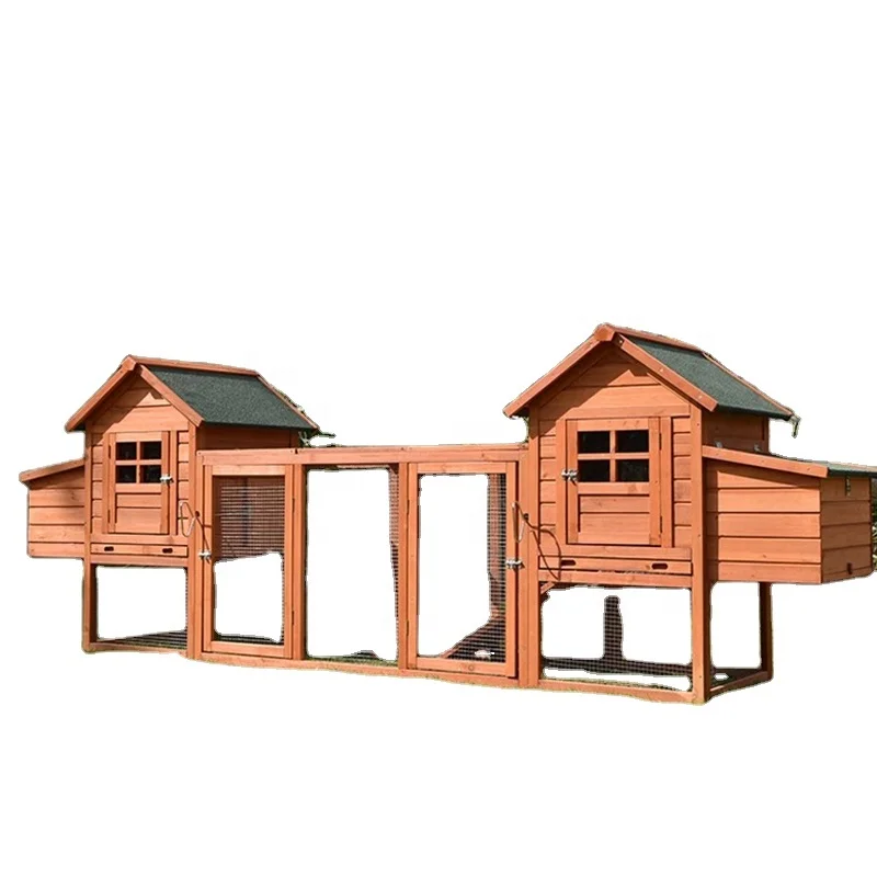 chicken coop poultry shed pigeon and rabbit cage home use outdoor wooden breeding house with wooden tray.