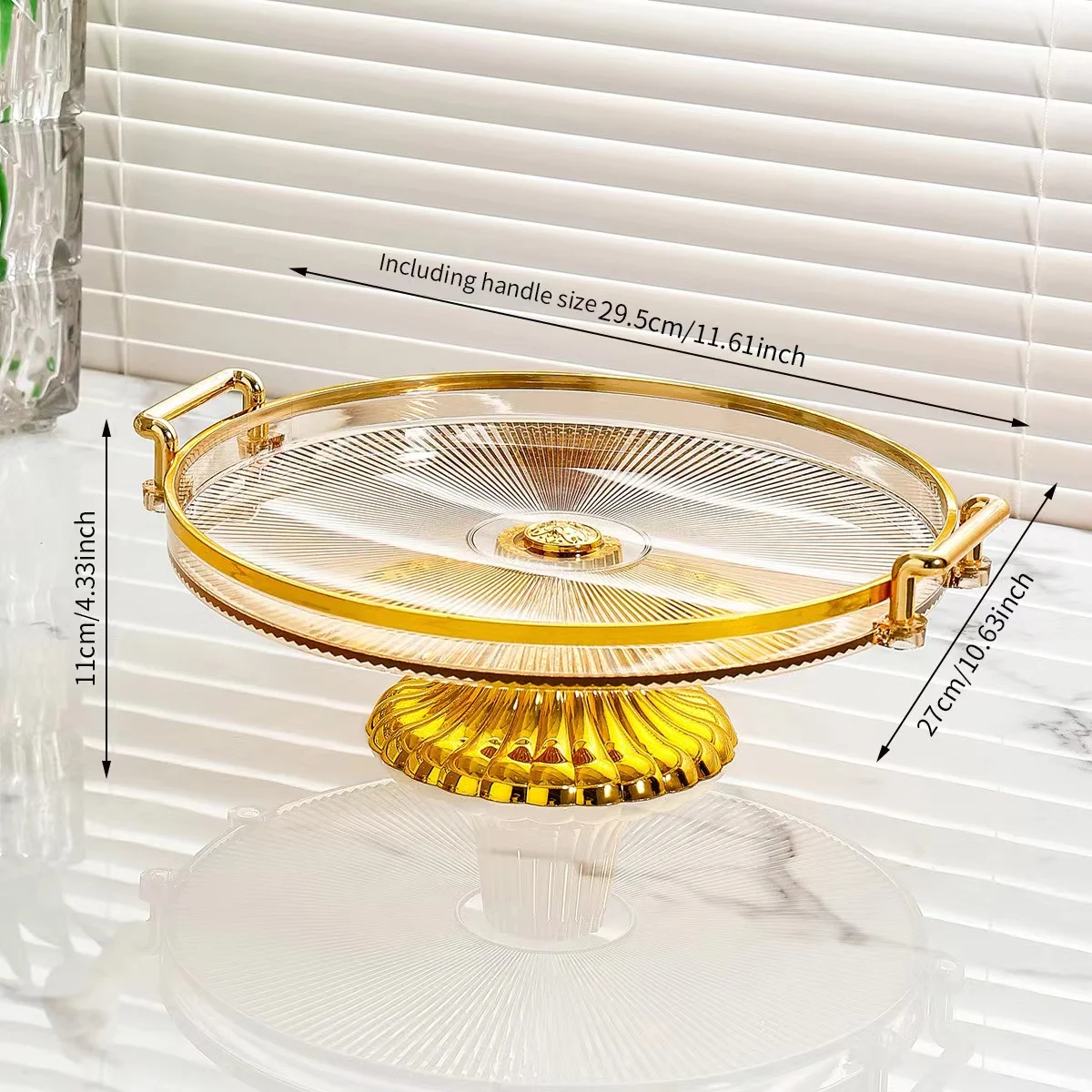 Transparent Cover Cake Plate Afternoon Tea Fruit Dessert Display Plate Food Dust Cover Pastry Plate