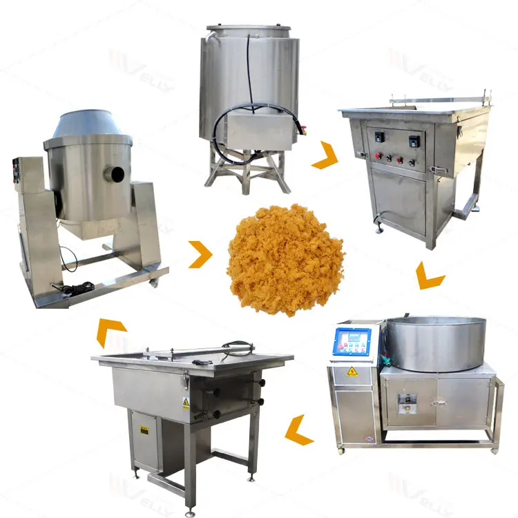 Factory Supply Pork Beef Floss Shredder Frying Production Line Meat Floss Machine For Small Business
