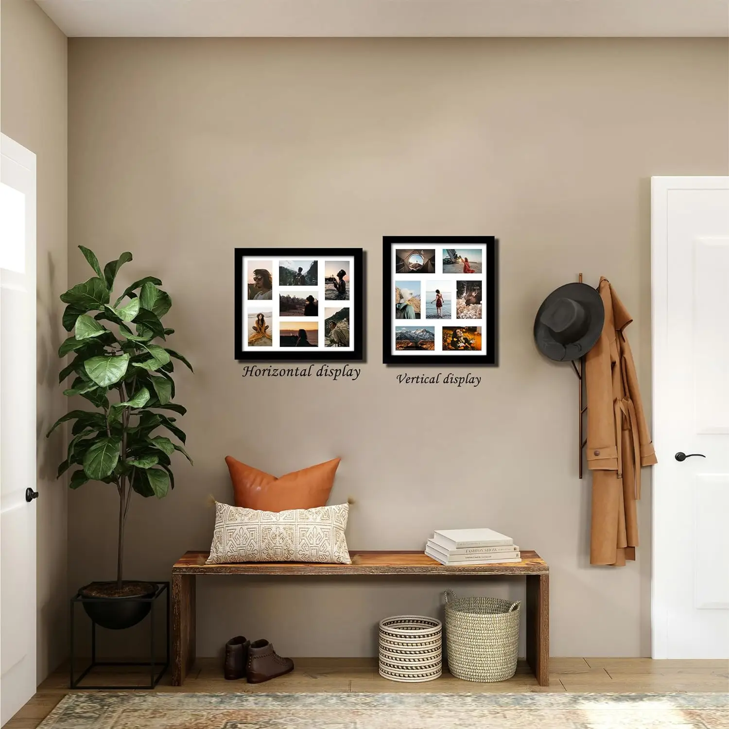 whole  Black White Brown Maple Solid Wood A2 A3 A4 A5 5x7 8x10 11x14 9X12 13X19 inch Picture Photo Frame with Mat