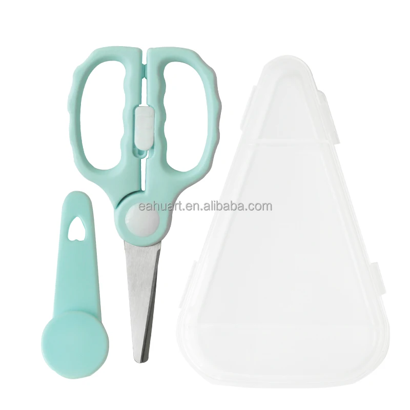 Food grade kitchen accessories Stainless Steel portable scissors with safety latches for infants and children.