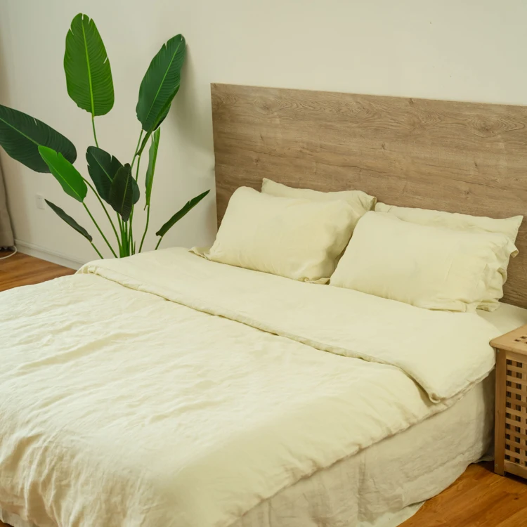 Hot sale french fabric bed linen sheets wholesale bedding duvet cover set bed linen set pure french linen bedding