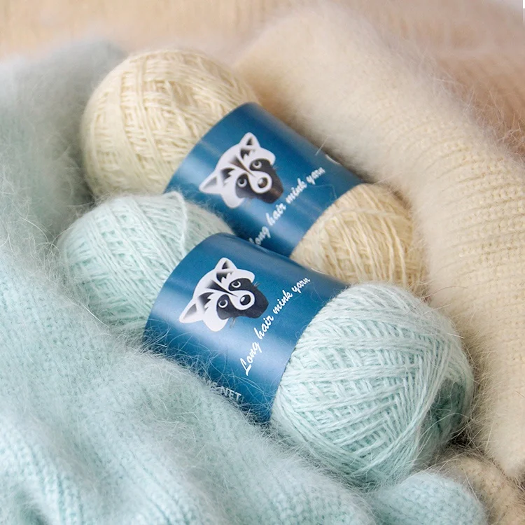 Hot Selling Russia Long Plush Mink Cashmere Yarn Anti-pilling Fine Quality Hand-Knitting Cardigan Thread  Angora Yarn 50g/Roll