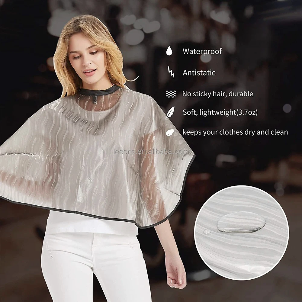 Private Label Beauty Salon Hair Styling Bib Makeup Cape Beard Shaving Silicone Smock Short Cape for Barber Shop