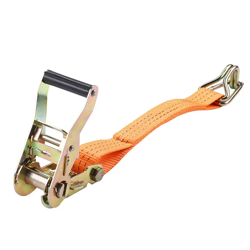 Ratchet tie down strap wide handle strap ratchet load strap cargo belt with J Hooks strap