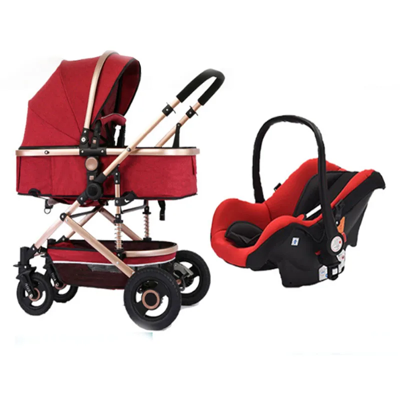 2022 Trending Baby Stroller 3-in-1 Portable Highview with 4 Wheels and Safety Features Factory Wholesale for 0-36 Babies