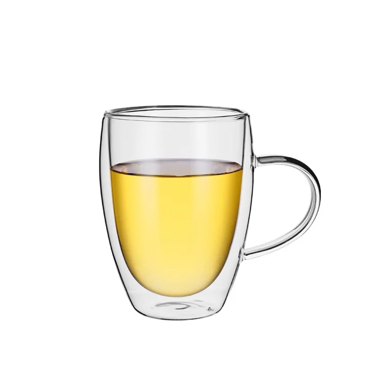 
350ml Clear Verre Double Wall Glass Coffee Cup Heat Resistant Glass Mugs 