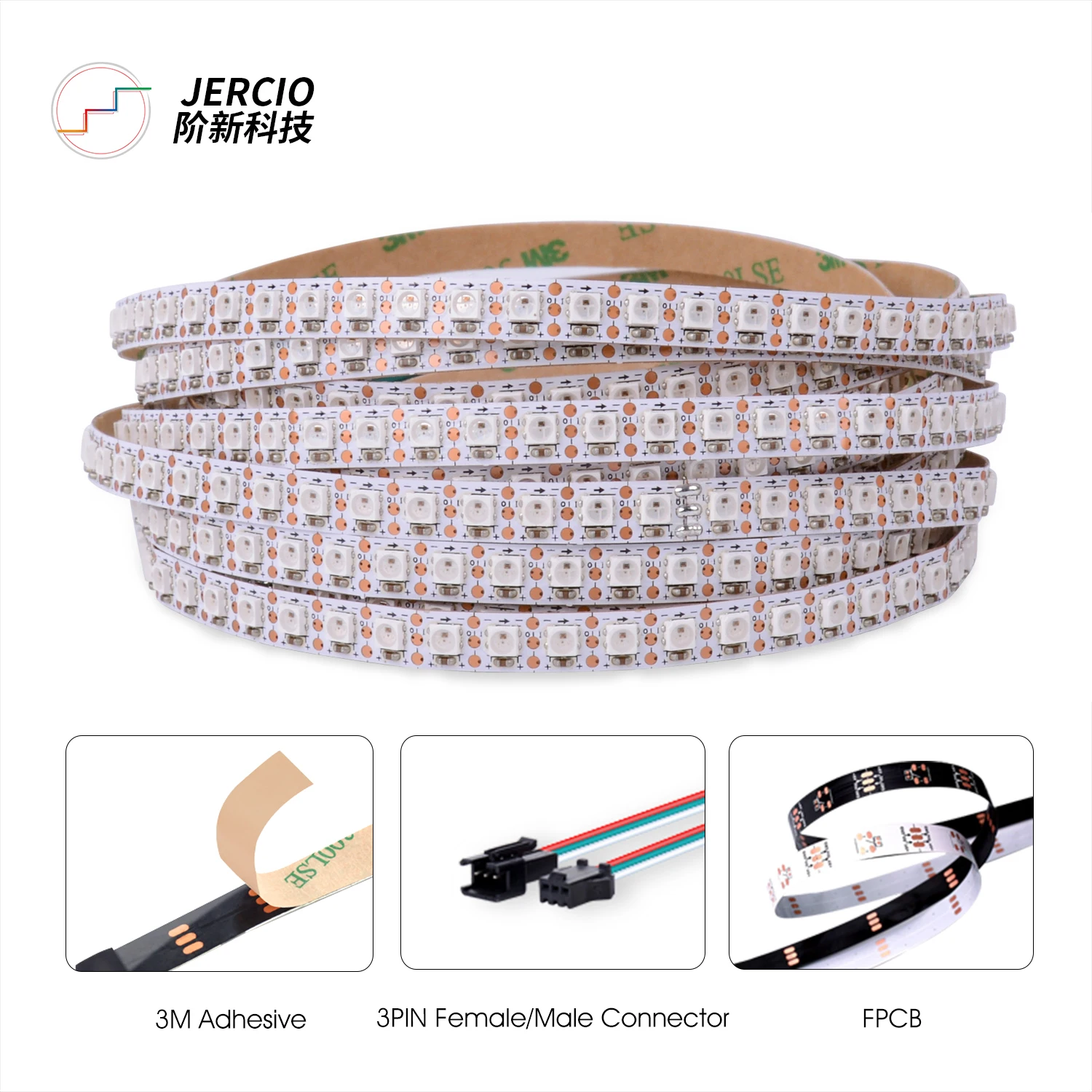 JERCIO SK6812mini / WS2812mini / XT1505 SMD 3535 high brightness RGB IDC5V ndividually Addressable LED Strip