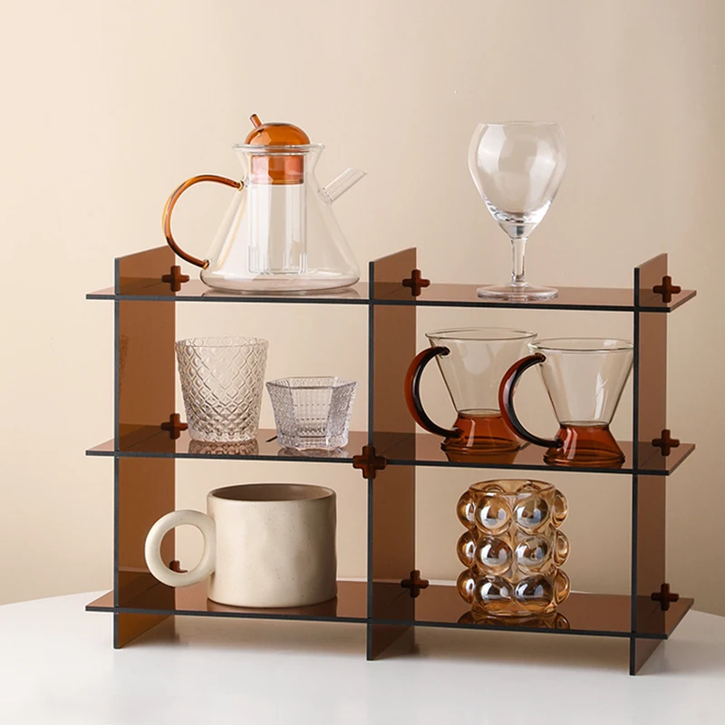 Wholesale Clear Acrylic Storage Shelf Organizer 3-Layer Multi-functional Cup Storage Bathroom Cosmetics Storage Rack