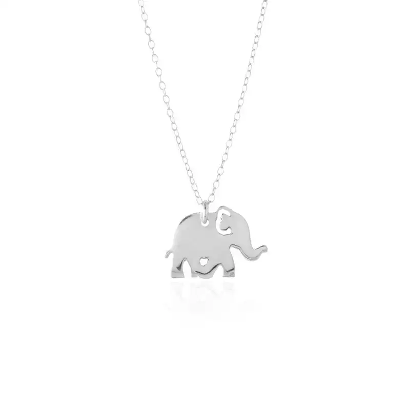 Mummy And Me sterling silver baby elephant pendant necklace 18k gold