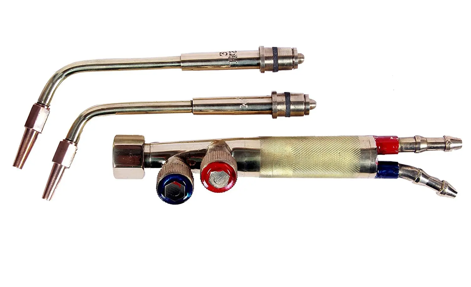 Gas Welding Torch Blow Pipe 2 inlets for LPG Gas and Oxygen Suitable for Heating and Welding Metals Iron Aluminum and Copper