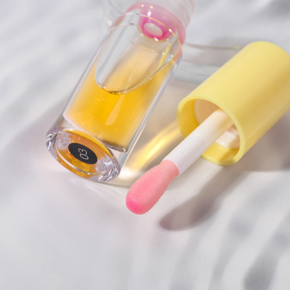 Customized wholesale clear flavoring non sticky lip serum oil hydrating organic shimmer aloe vera blush lip oil