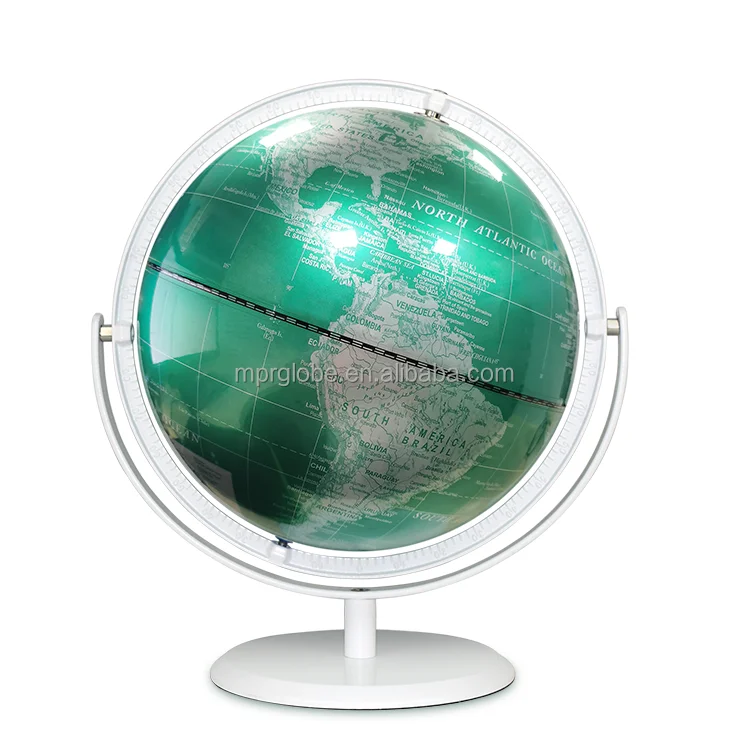 8 inch (22.8cm )Metal Stand Globe Green Ocean World Globe