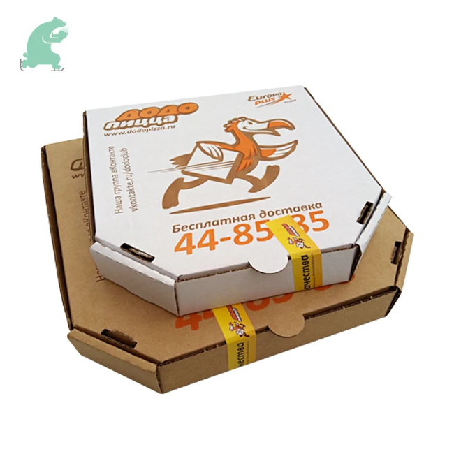 Free Logo Pattern Takeout Pizza Box Packaging Printing for Pizza Corrugated Board Square Food & Beverage Packaging Single Wall
