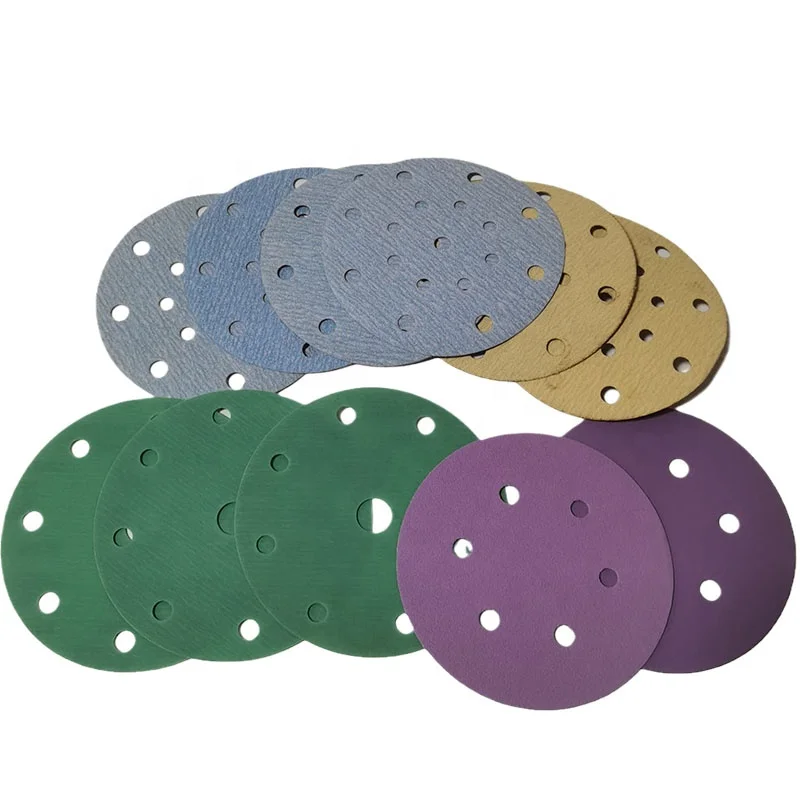 Customized hook and loop back velvet grinding plate assorted sandpaper Vel cro sticker sandpaper sheet