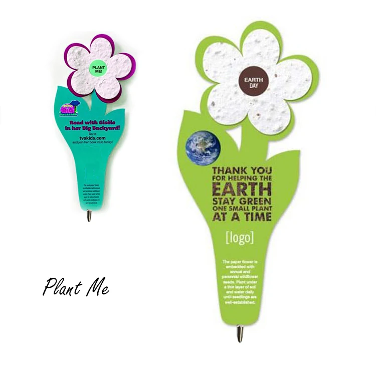 Novel recycled plantable paper with seed bookmark pen