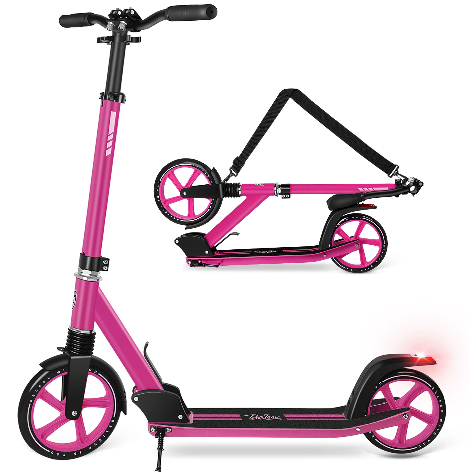 2023 Hot Selling 230mm Big Wheel Foldable Adults Kick Foot Scooter, 2 Wheel Folding Adult Kick Scooter