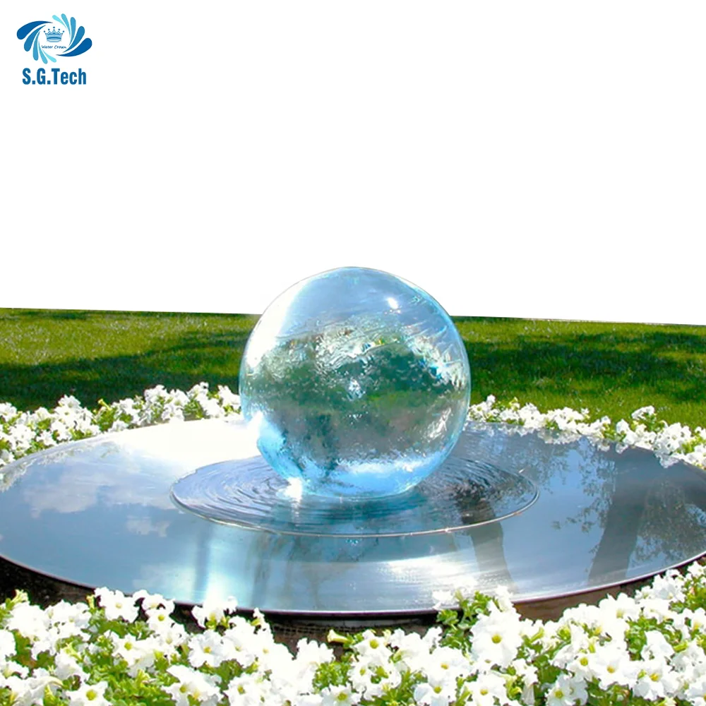 Customized Ball shape Sculpture Stainless Steel/Acrylic sphere globe fountain for Garden decoration
