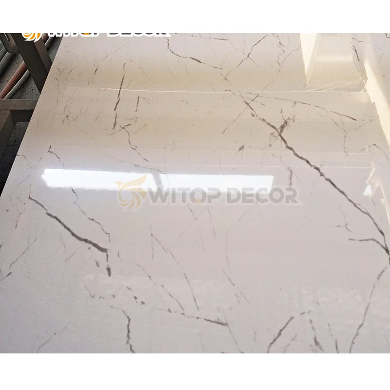 Factory price waterproof latest design golden line uv board pvc marble sheet for hotel decoration