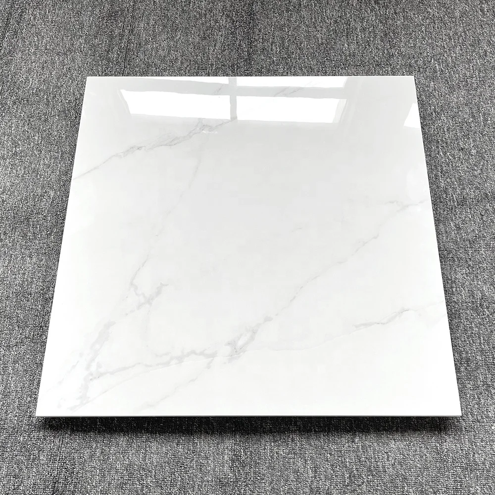 Foshan Cheap Glossy Tile White Marble Floor Tile 60x60 Porcelain Ceramic
