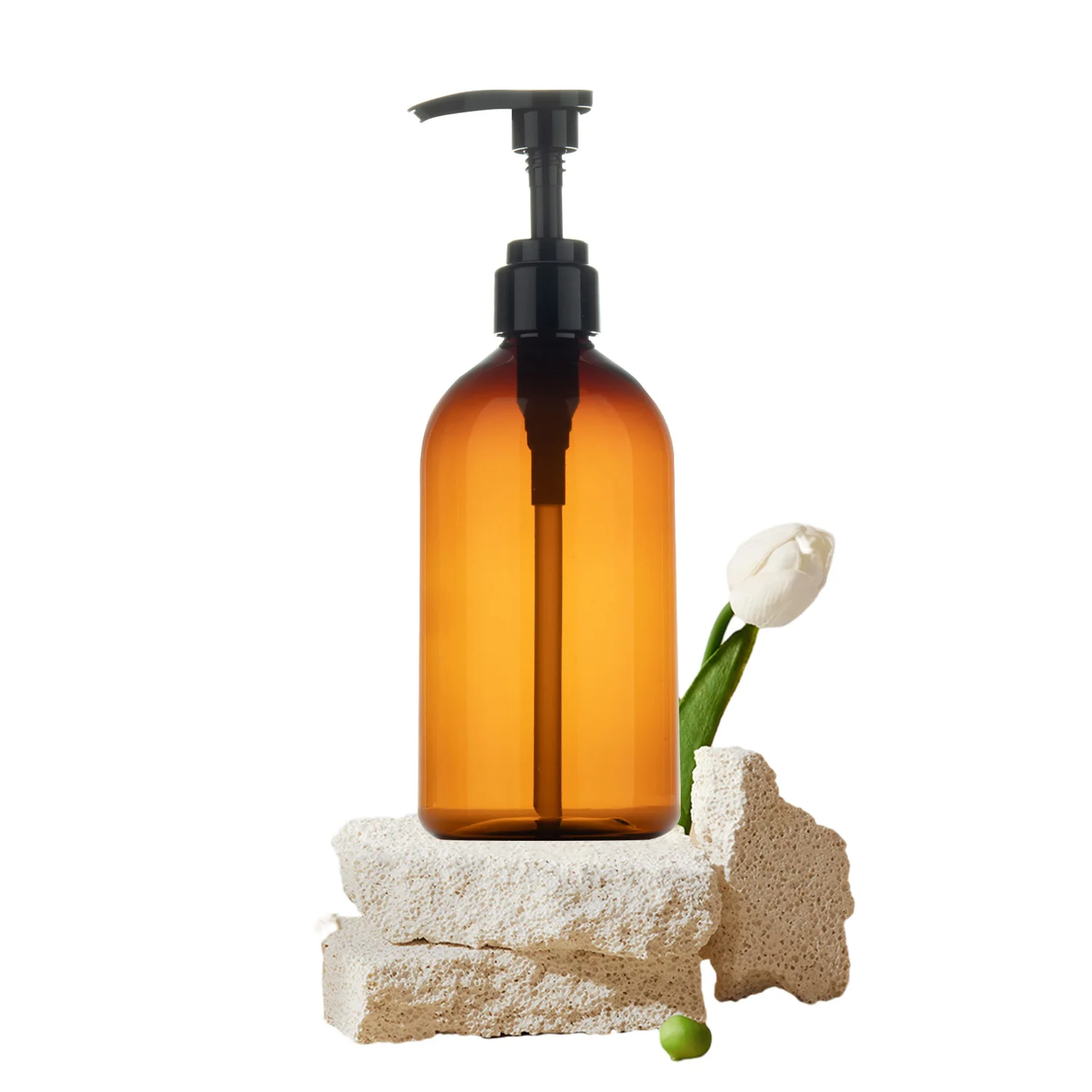 REMAX Impeccable Crystal-Clear 500ml Brown Translucent Manufacturer Pump Dispenser Lotion Bottles