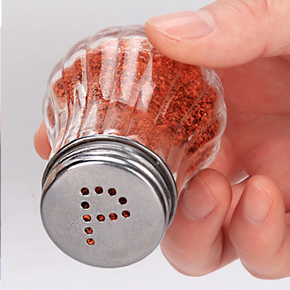 Best Selling Salt and Pepper Spice Shaker with Glass Bottle and Plastic Lid