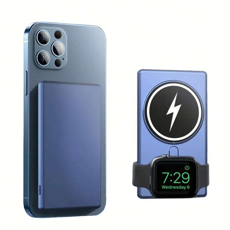 3 in 1 Ultra-thin Wireless Magnetic External Battery Magsafes Charger Fast Charging Portable Powerbank For Phone 13  watch 2023