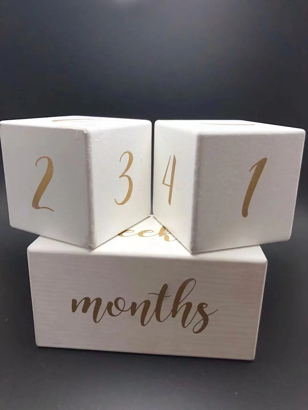 65mm MDF Wooden Cube Calendar Office Desk decoration countdown rectangular block DIY wooden cubic blocks