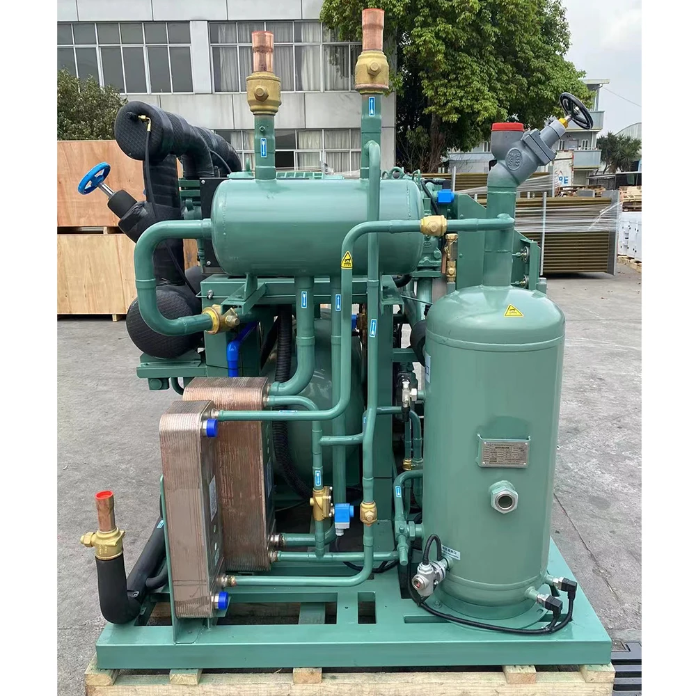 XMK 60HP Chiller Walk In Cooler Condensing Unit High reliability 120kW screw compressors HSN6451-50 380V -25 degree chiiler room