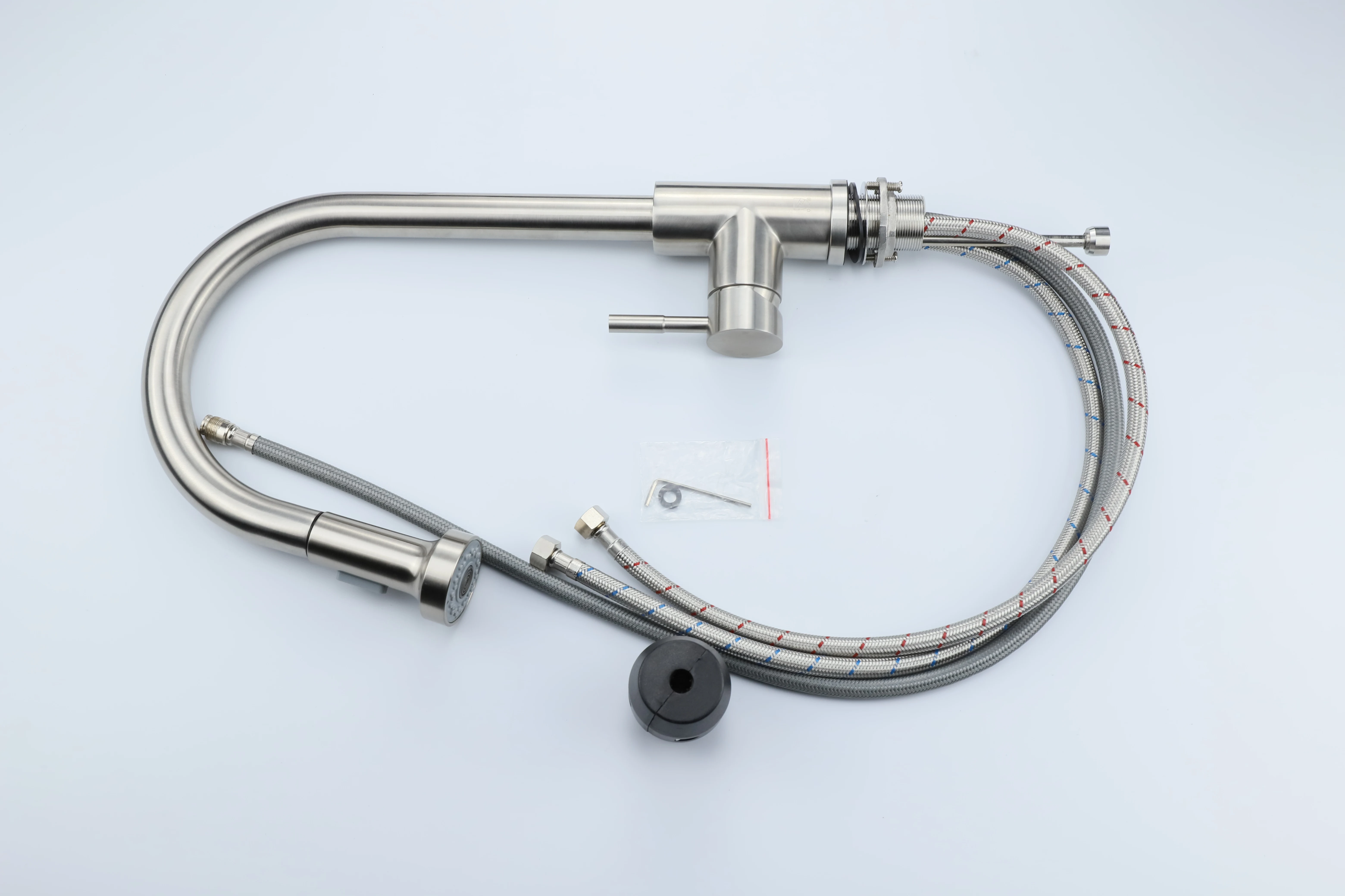 wholesale pull down sink water flow wash SUS304 stainless steel mirror polished chrome plating finish faucet tap kitchen mixer