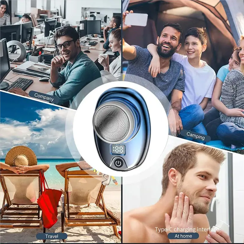 Mini electric shaver Rechargeable Low Noise Professional beard Trimmer Cordless for Men shaving razor