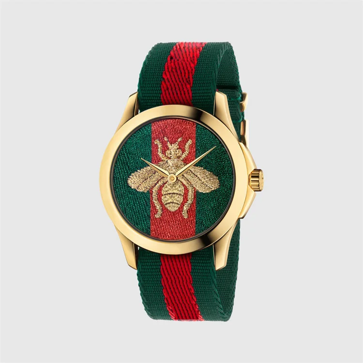Wholesale New Arrival Fashion Minimalist Tiger Bee  Snake Big Nylon Band  Wrist Couples Quartz Watch