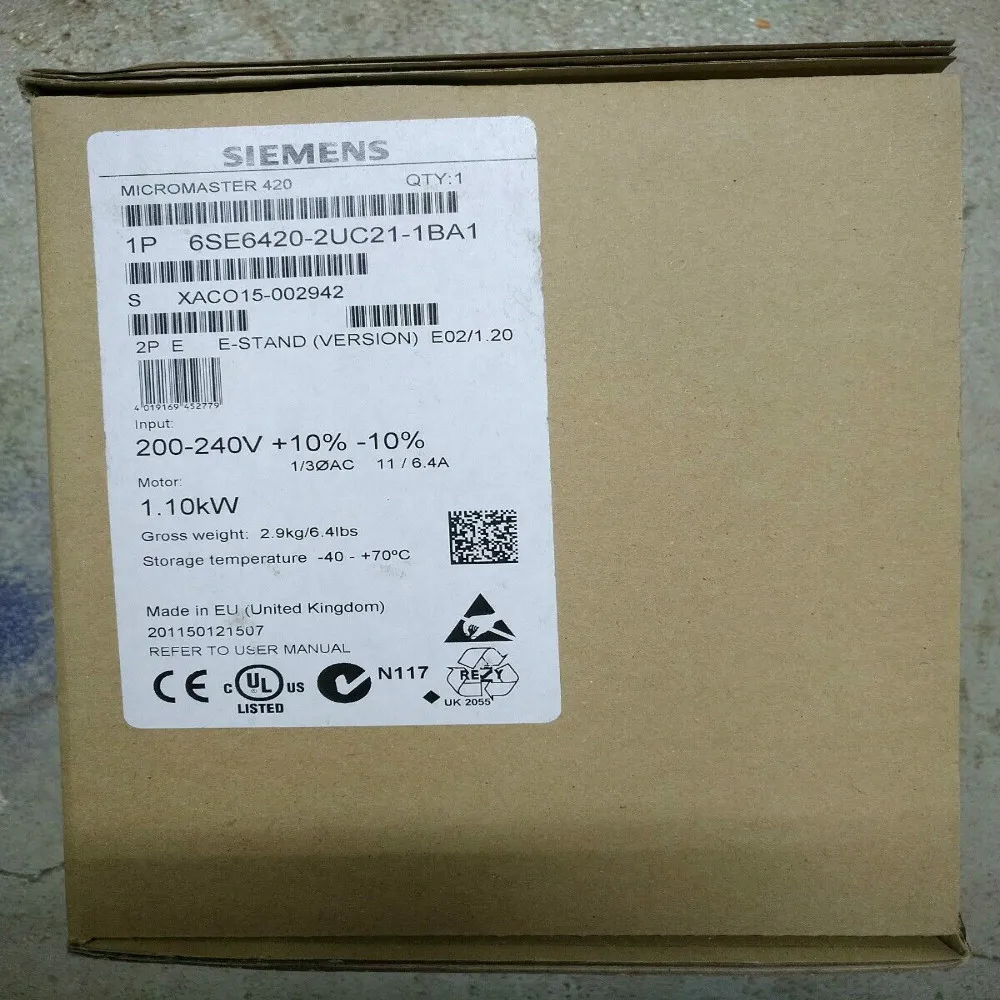 6SE6420-2UC21-1BA1 | MICROMASTER DRIVE | NEW ORIGINAL | GERMANY | 6SE6 420-2UC21-1BA1