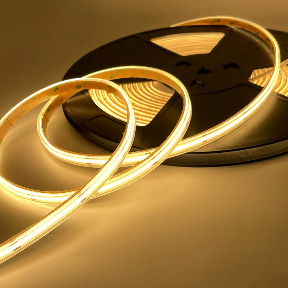 IP68 Waterproof Dot free dimmable COB LED strip light for aluminium profile DC24V 9W 12W led flexible strip LED tape FCOB strip