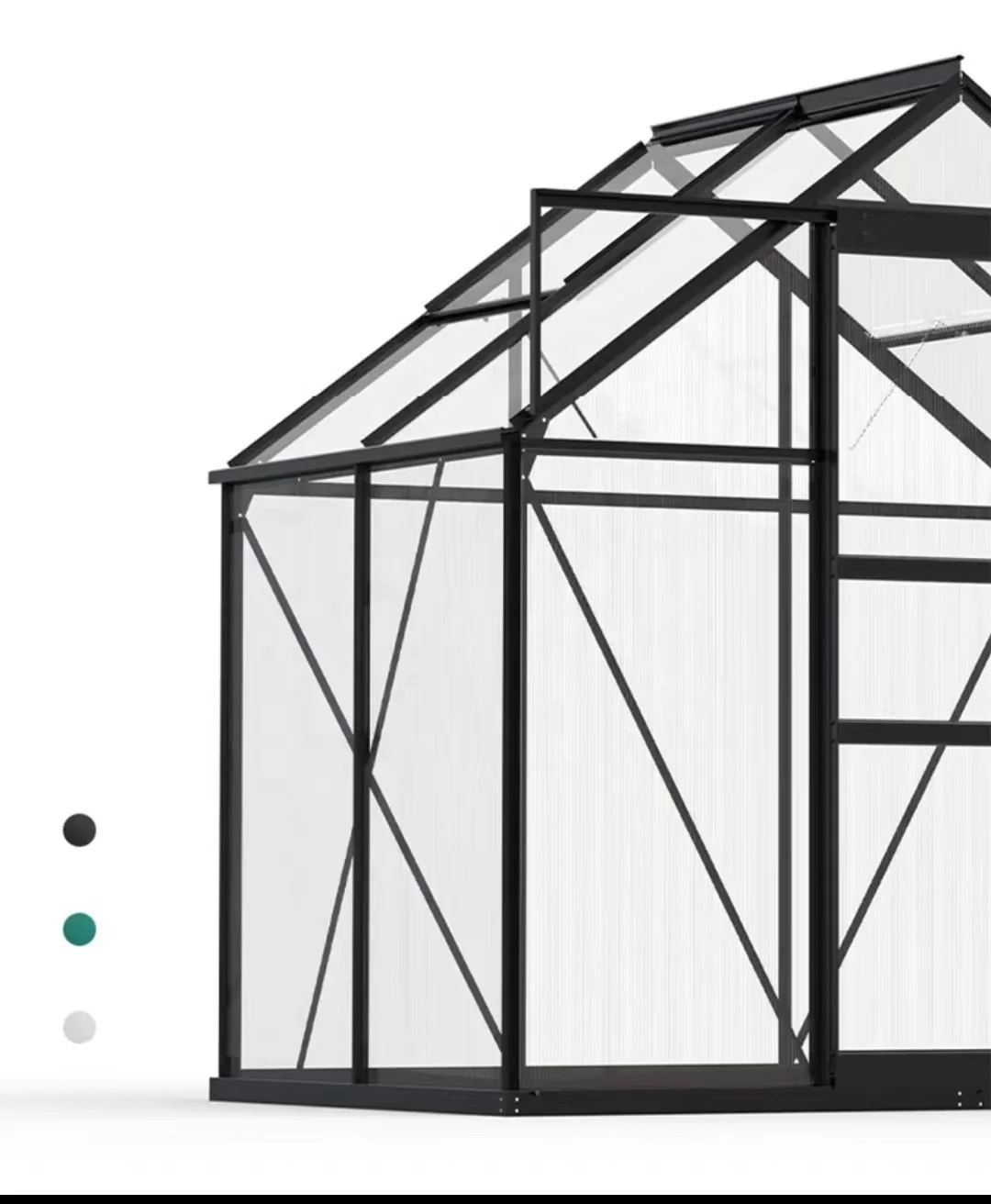 Aluminum Garden Greenhouse with double-wall polycarbonate UV-protected sheet