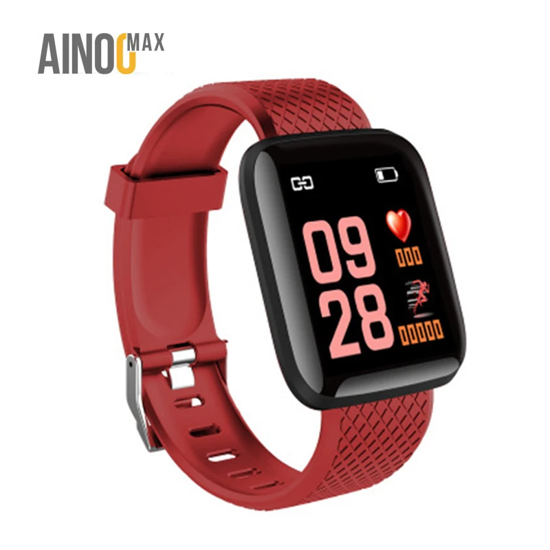 AinooMax Free Shipping  L214 blood pressure monitor smart watch heart rate id116 plus smartwatch with heart rate monitor