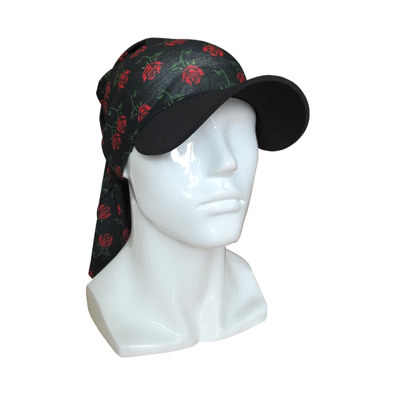 Red Rose Bandana UV Sun Visor Hat RPET Tube Magic Bandana